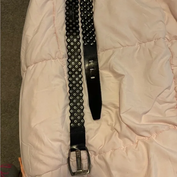 Suzi Roher Canada Leather Metal Rivet Belt Womens XL - Picture 2 of 7